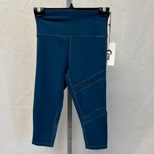 ZYIA Blue Mesh Crop Leggings